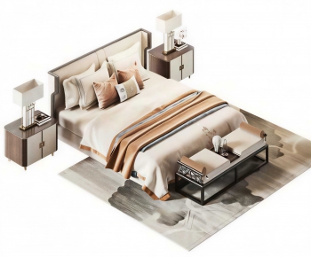 New Chinese Style Double Bed-ID:530607949