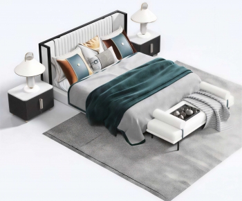 New Chinese Style Double Bed-ID:233100899