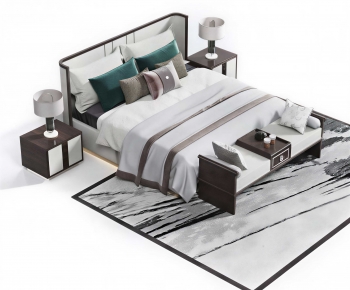 New Chinese Style Double Bed-ID:447809798