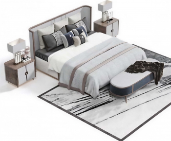 New Chinese Style Double Bed-ID:466963057