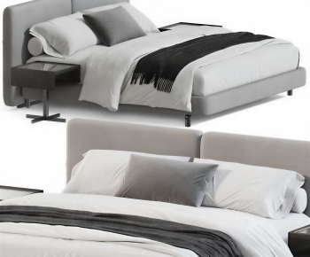Modern Double Bed-ID:923609794