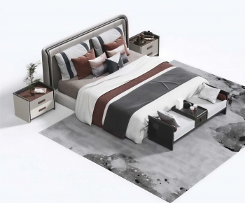 New Chinese Style Double Bed-ID:157052041