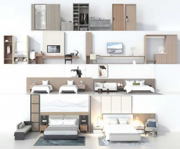 Modern Double Bed-ID:369013073