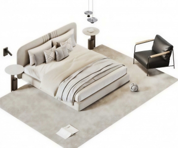 Modern Double Bed-ID:366228106