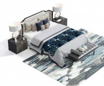 New Chinese Style Double Bed-ID:183496009