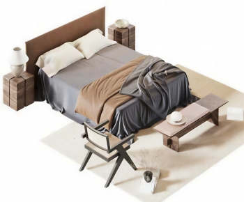 Modern Double Bed-ID:321009292