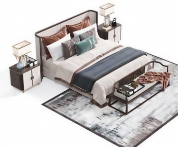 New Chinese Style Double Bed-ID:523129948