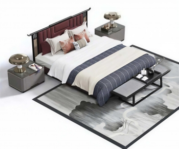 New Chinese Style Double Bed-ID:696913964