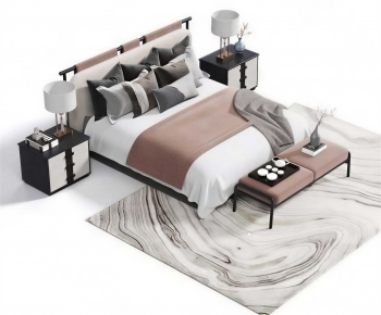 New Chinese Style Double Bed-ID:980664017