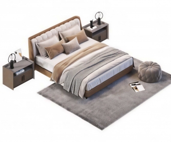 Modern Double Bed-ID:355351036