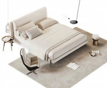 Modern Double Bed-ID:368851903