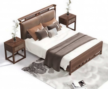 New Chinese Style Double Bed-ID:404113056