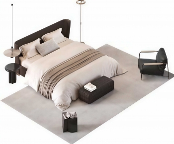 Modern Double Bed-ID:112409656