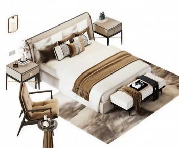 New Chinese Style Double Bed-ID:342164999