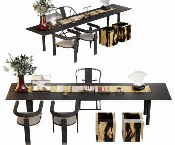 New Chinese Style Computer Desk And Chair-ID:870592124