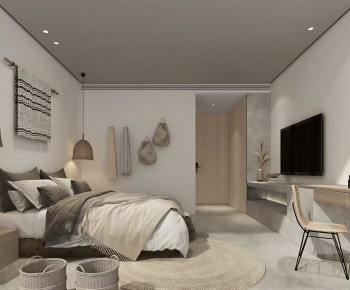 Wabi-sabi Style Bedroom-ID:665130679