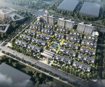 Modern Architectural Bird's-eye View Planning-ID:492054941