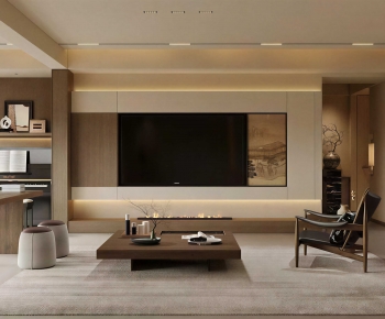 New Chinese Style A Living Room-ID:617319117