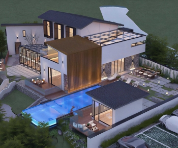 Modern Architectural Bird's-eye View Planning-ID:101668824