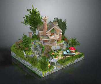 Modern Cartoon House-ID:207359816