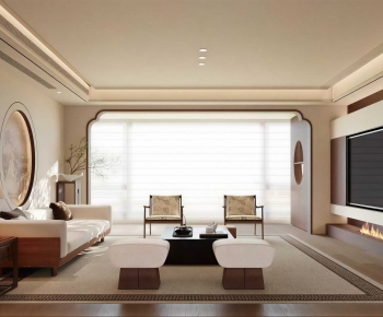 New Chinese Style A Living Room-ID:646086938