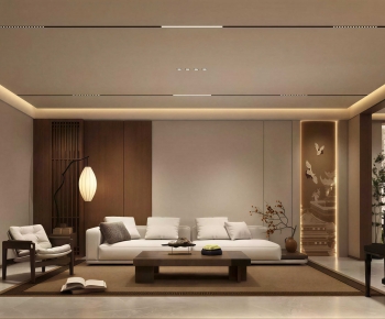 New Chinese Style A Living Room-ID:459378967