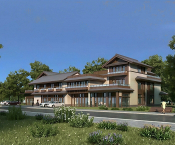 New Chinese Style Appearance Of Commercial Building-ID:108412987