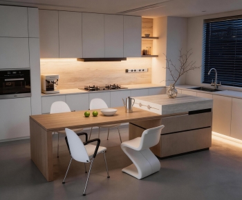 现代开放式厨房餐厅-3128506