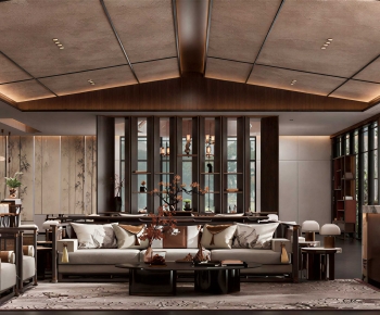 New Chinese Style A Living Room-ID:826839928