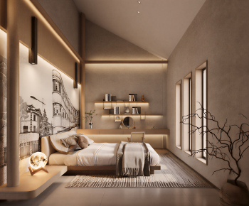 Wabi-sabi Style Bedroom-ID:909770017