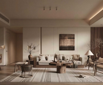 Wabi-sabi Style A Living Room-ID:793833024