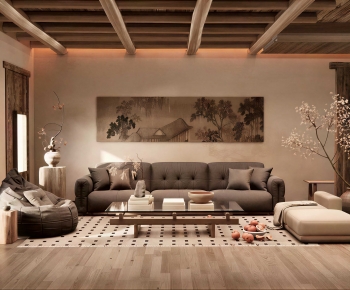 Wabi-sabi Style A Living Room-ID:618146905