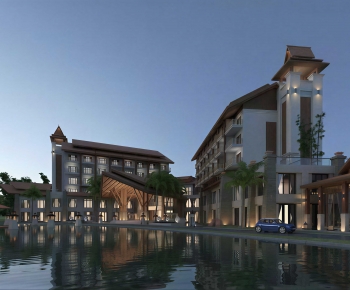 Southeast Asian Style Appearance Of Commercial Building-ID:376999459