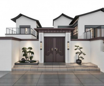 New Chinese Style Facade Element-ID:545869112