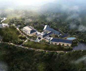 Modern Architectural Bird's-eye View Planning-ID:645183099