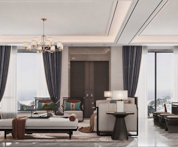 New Chinese Style A Living Room-ID:859074125