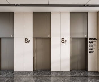 Modern Office Elevator Hall-ID:721385008