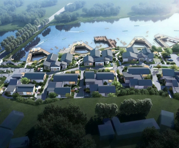 Modern Architectural Bird's-eye View Planning-ID:344719899