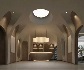 Wabi-sabi Style Office Reception Desk-ID:662743097