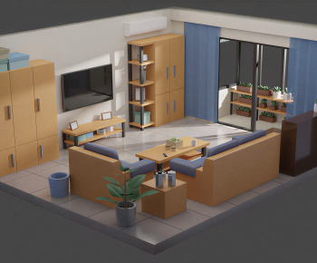 Modern Cartoon House-ID:673599961