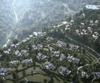 Modern Architectural Bird's-eye View Planning-ID:453027019