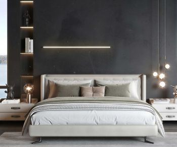 Modern Double Bed-ID:480154992