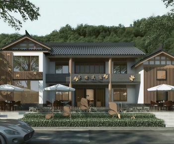 New Chinese Style Appearance Of Commercial Building-ID:349508056