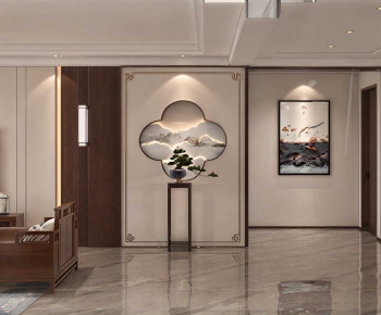 New Chinese Style A Living Room-ID:390403994