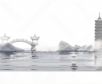 New Chinese Style Park Landscape-ID:194294935