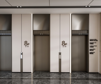 Modern Office Elevator Hall-ID:581213009