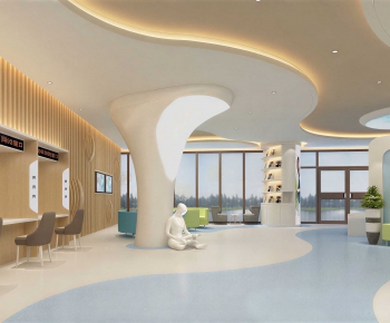 Modern Hospital Hall-ID:716845993