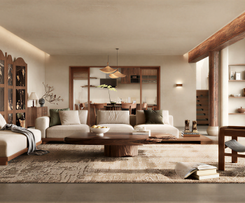 New Chinese Style A Living Room-ID:994899997