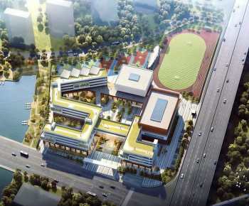 Modern Architectural Bird's-eye View Planning-ID:887407061