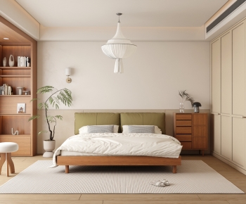 现代原木卧室-3130479